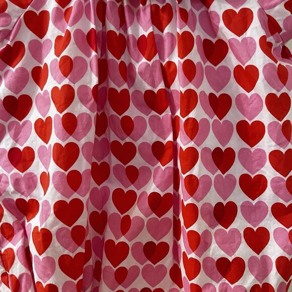 Jacadi Paris Scallop Collar Pink Red Heart Bubble Romper Girls Size 6 Months - Picture 5 of 9
